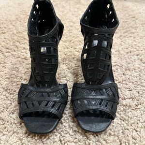 BCBGMaxAzria Black Strappy Heels